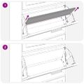 vidaXL Botník biely 52x25x115 cm spracované drevo a prírodný ratan