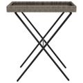 vidaXL Skladací stolík s podnosom sivý 65x40x75 cm polyratan