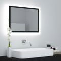 vidaXL LED kúpeľňové zrkadlo čierne 60x8,5x37 cm, akryl