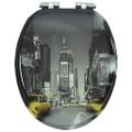 vidaXL WC sedadlo s pomalým sklápaním MDF dizajn New Yorku