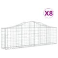 vidaXL Oblúkový gabionový kôš 8 ks 200x30x60/80 cm pozinkované železo