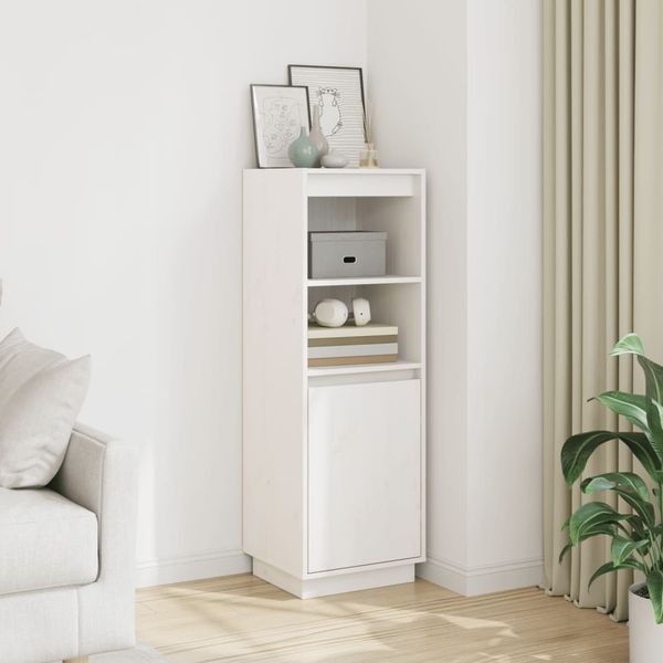 vidaXL Komoda biela 37x34x110 cm masívna borovica