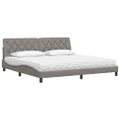 vidaXL Posteľ s matracom sivohnedá 200x200 cm látka