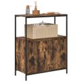 vidaXL Kúpeľňová skrinka s policami dub dymový 76,5x35x95 cm