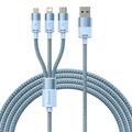 Kábel USB 3v1 Baseus série StarSpeed, USB-C + Micro + Lightning 3,5A, 1,2 m (modrý)