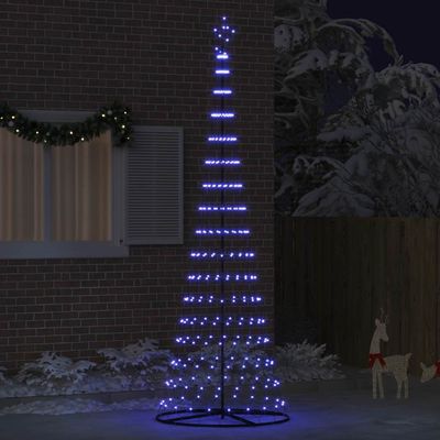vidaXL LED vianočný stromček s 355 LED-i Modrá 302,5 cm Kov
