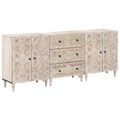 vidaXL Servírovacia skriňa 3 ks 60 x 33,5 x 75 cm Masívne mango drevo