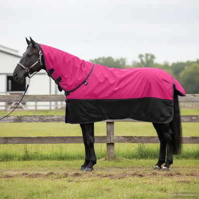vidaXL Plášť pre kone Ružová a čierna 95 cm Polyester