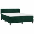 vidaXL Posteľný rám boxsping s matracom tmavozelený 140x190 cm zamat