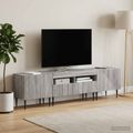 vidaXL 3-dielny LED TV stolík Sivý Sonoma Kompozitné drevo