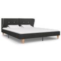 vidaXL Posteľ s matracom z pamäťovej peny tmavosivá 160x200 cm jutová