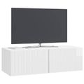 vidaXL Nástenná TV skrinka 98 x 41 x 30 cm Biela s vysokým leskom