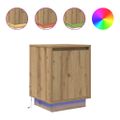 vidaXL Nočné skrinky s LED osvetlením 2 ks Dub Artisan 38x34x50 cm