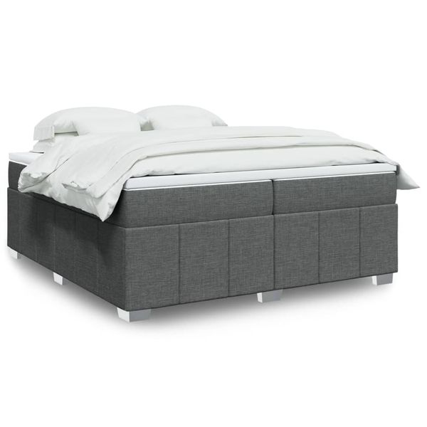 vidaXL Boxspring posteľ s matracom tmavosivá 200x200 cm látka