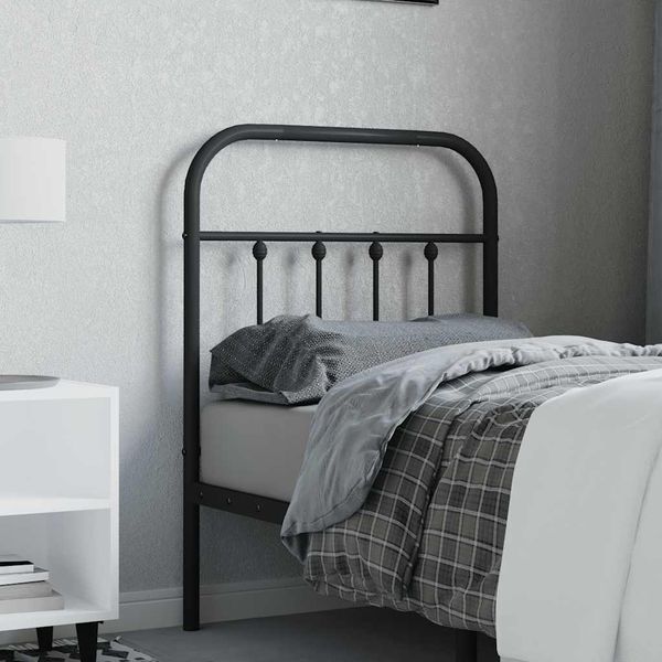 vidaXL Kovové náhradné čelo postele čierne 75 cm