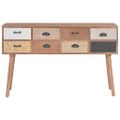 vidaXL Konzolový stolík s 8 zásuvkami 120x30x76 cm masívne borovicové drevo