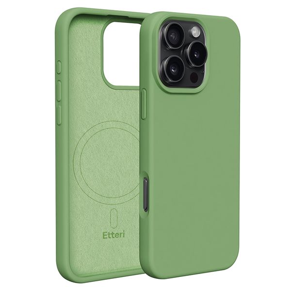 Etteri Silikónové Mag puzdro pre iPhone 16 Pro Max 6,9" svetlozelené