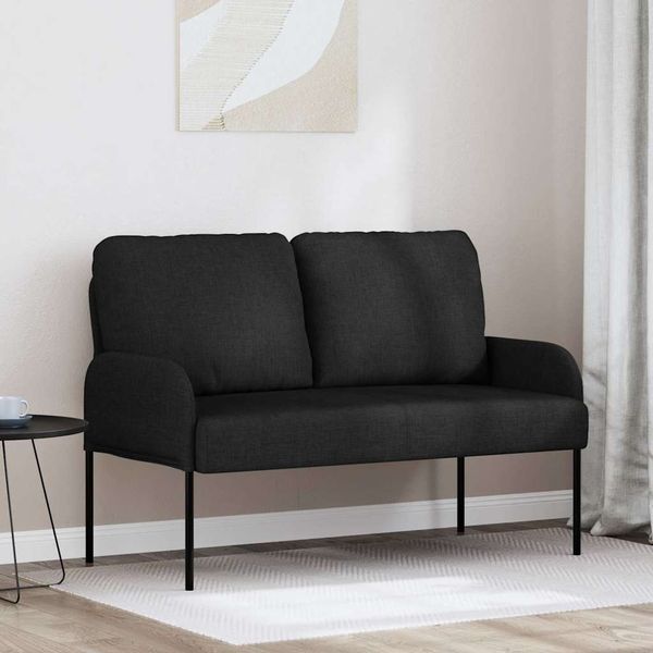 vidaXL Pohovky s vankúšom 110cm Čierna Preglejka