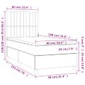 vidaXL Posteľný rám boxsping s matracom a LED ružový 90x190 cm zamat