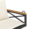 vidaXL Hojdacia lavica s vankúšmi čierna 109x62x40 cm polyratan