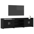 vidaXL TV skrinka 168 x 33 x 47 cm Čierny dub Kompozitné drevo