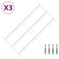 vidaXL Zabezpečovacia mriežka na okná s 3 priečkami 3 ks 43-74 cm