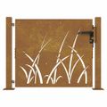 vidaXL Záhradná brána 100x100 cm, oceľ Corten, dizajn s trávou