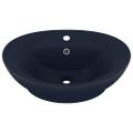 vidaXL Luxusné umývadlo, prepad, matné tmavomodré 58,5x39 cm, keramika