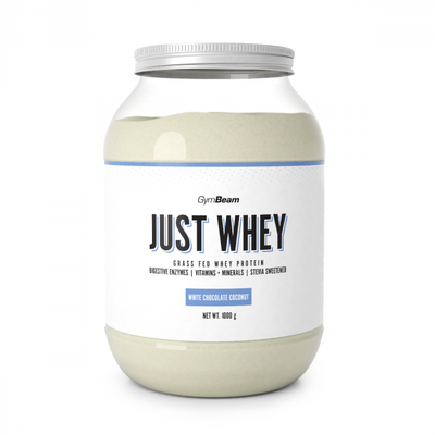 Just Whey Grass-Fed Protein – GymBeam, biela čokoláda kokos, 1000 g