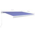 vidaXL Ručne zaťahovacia kazetová markíza modro-biela 400x300 cm