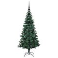 vidaXL Umelý predsvietený vianočný stromček Zelená 120 cm PVC a kov