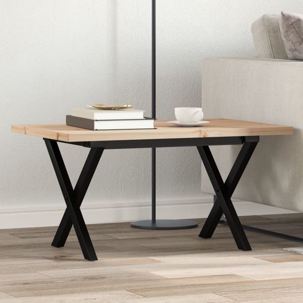 vidaXL Konferenčný stolík v tvare X 80x50x40,5 cm borovica a oceľ