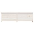 vidaXL Vonkajší box na vankúše biely 200x50x56 cm jedľový masív