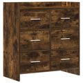 vidaXL Servírovacia skriňa Dymový dub 75 x 33 x 80 cm Kompozitné drevo