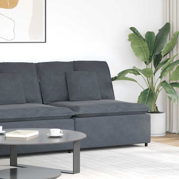 vidaXL Modulová stredová pohovka s vankúšmi, tmavosivá 100 cm