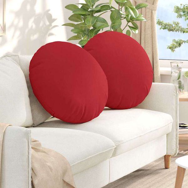 vidaXL Vankúše na sedenie 2 pcs Červená Ø80 x 29 cm látka