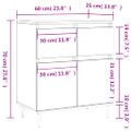 vidaXL Komoda vysoký lesk biela 60x35x70 cm spracované drevo