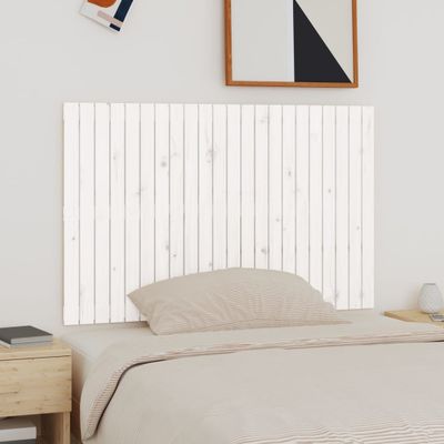 vidaXL Nástenné čelo postele biele 140x3x90 cm masívna borovica