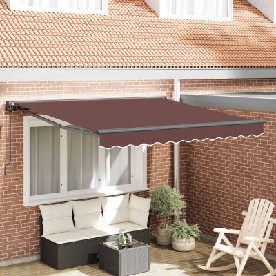 vidaXL Rám markízy Hnedá 350 x 250 cm Polyester s PU povrchom