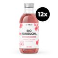 BIO Kombucha - GymBeam, malina & ibištek, 12 x 330 ml