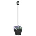 vidaXL Solárny Lampový Stĺp s Kvetináčom Čierna 32 x 32 x 158 cm