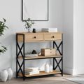 vidaXL Konzolový stolík dub sonoma 75x28x75 cm kompozitné drevo