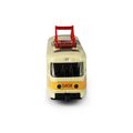 Kovová česká retro tramvaj žlutá 16 cm - otváracie dvere