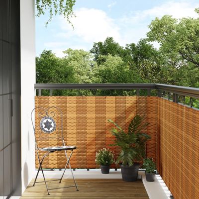 vidaXL Balkónová zástena bledohnedá 400x90 cm polyratan