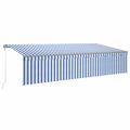 vidaXL Automatická markíza s tienidlom 6x3 m modro-biela