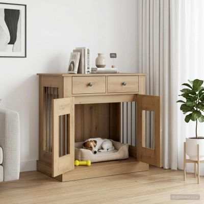 vidaXL Nábytok pre psa Dub artisan 80 x 47,5 x 80 cm Kompozitné drevo