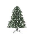 vidaXL Umelý vianočný stromček Zelená 150 cm PVC, plast a oceľ