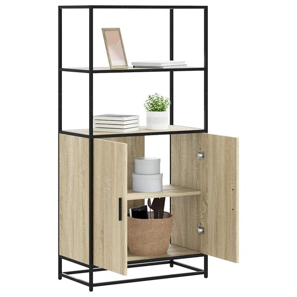 vidaXL Vysoká skrinka dub sonoma 68x35x139 cm kompozitné drevo+kov