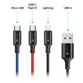 CONNECT IT Wirez 3v1, Kábel USB 2.0/Ligh+mUSB+C