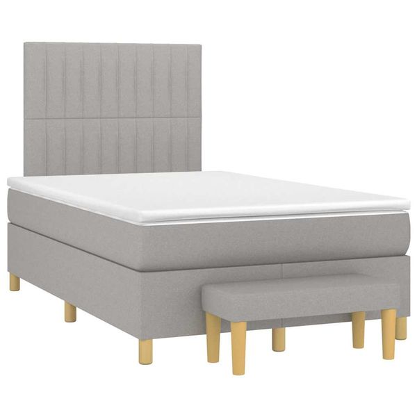 vidaXL Boxspring posteľ s matracom bledosivá 120x190 cm látka